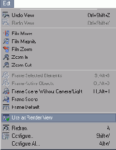   Edit > Use as Render View