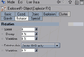 Группа параметров Rotation