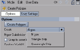Параметры настройки инструмента Create Polygon